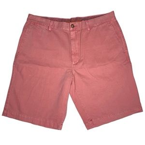 Men’s Reyn Spooner Coral Salmon Flat Front Chino Shorts Tropical Coastal Preppy